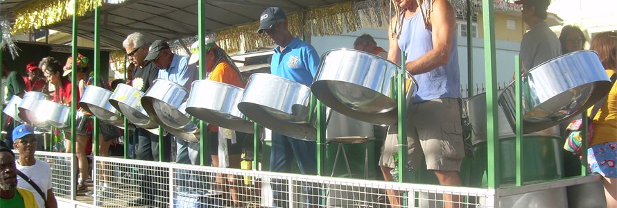 Steel drums rule in the street on J'ouvert morning!