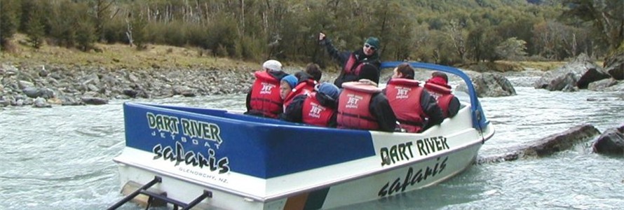 Jet Boating on the Dart River.  Kiwis invented jetboating.