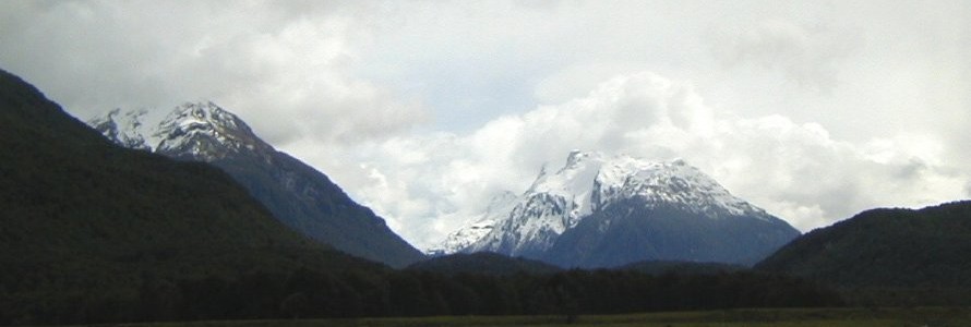 Peaks from the Dart River, South Island. The real Middle Earth.